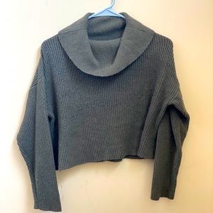 Poof Apparel Green Turtle Neck Crop Top